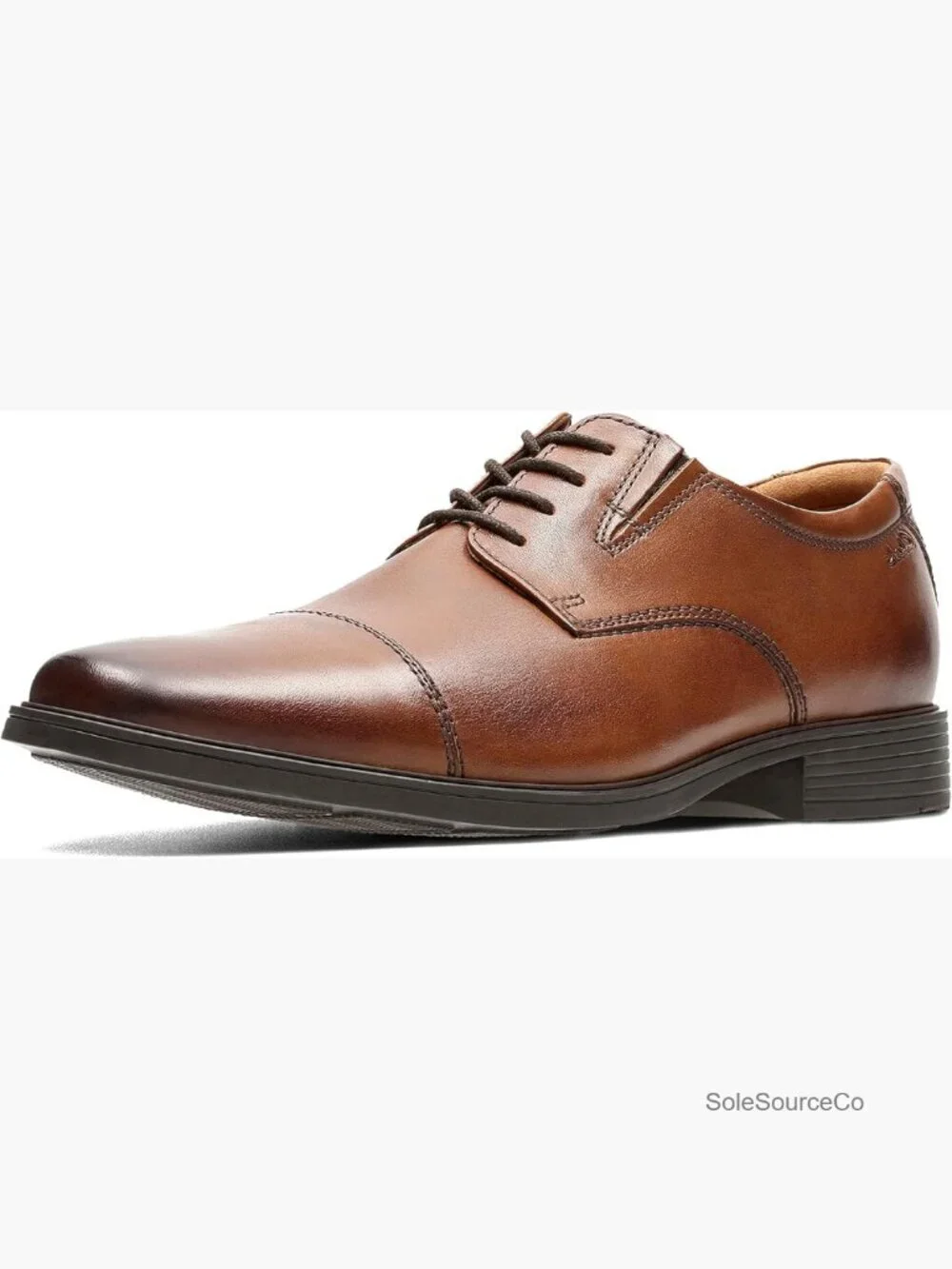 Leather Oxford Shoes with Cap Toe and Cushioned Insole
